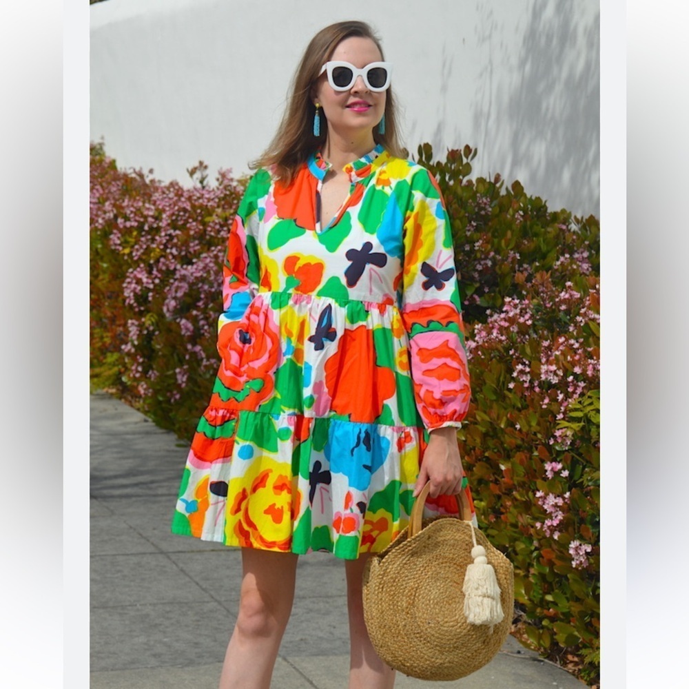 JCrew Tiered popover dress in Ratti® jardin floral